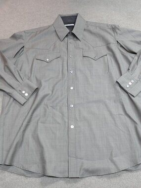 Our Legacy Shirt 2XL Gray Cut Ranch 100% Wool MOP Western Gender Neutral